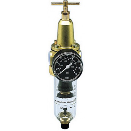 Détendeur à filtre, Filetage de raccordement : G 1/4 pouces, Débit à 6 bar 50 m³/h, Larg. : nominale DN 6, Hauteur : 230 mm