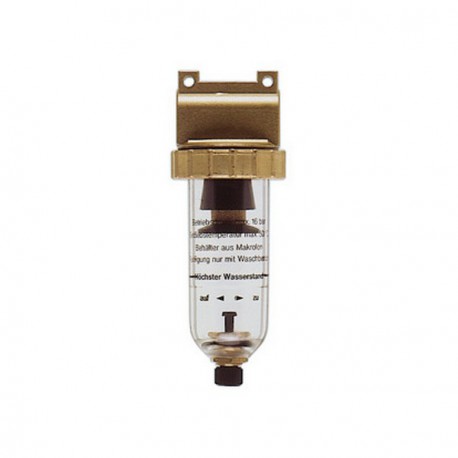 Filtre avec vidange manuelle, Filetage de raccordement : G 3/8 pouces, Débit à 6 bar 65 m³/h, Larg. : nominale DN 6, Hauteur : 154 mm