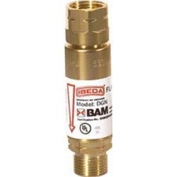 Sécurité antidéflagration sans douille, Modèle : Acétylène, Entrée G 3/8'' L, Sortie G 3/8'' L