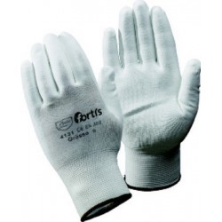 Gant en tricot avec polyuréthane à tricot fin, blanc, Taille : 8 (par 10)