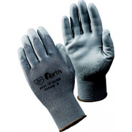 Gant en tricot avec polyuréthane à tricot fin, gris, Taille : 11 (par 10)