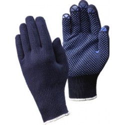 Gant en tricot, coton polyester, bleu, Taille : 9 (par 12)