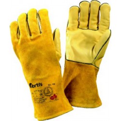 Gant de soudeur Welder, intérieur de la main en cuir vachette nervuré, Taille : 10 (par 10)