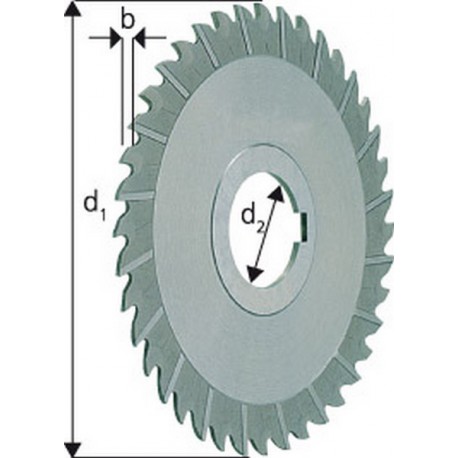 Fraise 3 tailles étroite, Ø x Larg. : d1 - js16 x b - k11 : 63 x 4,0 mm, Alésage d2 - H7 22 mm, Nombre de dents 28