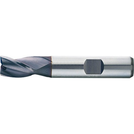 Fraise à rainurer extra courte, type N, en acier à coupe rapide à 8% de cobalt, surface recouverte de TiAIN, Ø d1 - e8 : 4,0 mm, Long. totale l1 51 mm