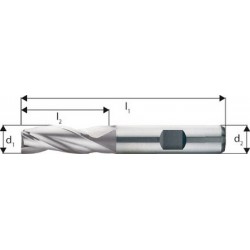 Fraise à rainurer courte, type N, en acier à coupe rapide à 8% de cobalt, sans revêtement, Ø d1 - e8 : 3,0 mm, Long. totale l1 52 mm