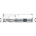 Fraise à rainurer courte, type N, en acier à coupe rapide à 8% de cobalt, sans revêtement, Ø d1 - e8 : 4,0 mm, Long. totale l1 55 mm