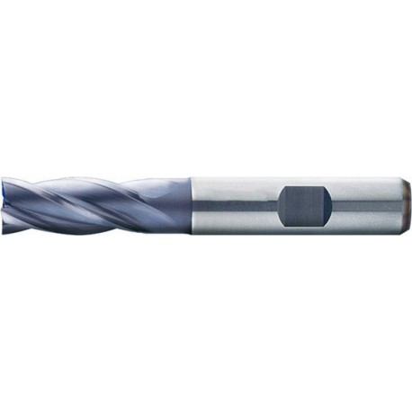 Fraise cylindrique courte, type N, en acier à coupe rapide à 8% de cobalt, surface recouverte de TiAIN, Ø d1 - k10 : 3,0 mm, Long. totale l1 52 mm