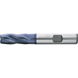 Fraise d'ébauche courte, type HR, 3 à 6 dents, en acier à coupe rapide à 10% de cobalt, surface recouverte de TiAIN, Ø d1 - k12 : 6,0 mm