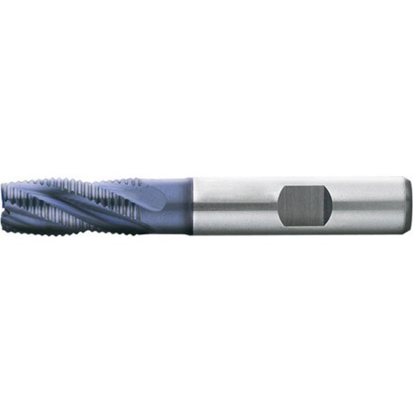 Fraise d'ébauche courte, type HR, 3 à 6 dents, en acier à coupe rapide à 10% de cobalt, surface recouverte de TiAIN, Ø d1 - k12 : 6,0 mm