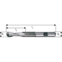 Fraise à bout hémisphérique, longue, Ø d1 - h10 : 5,0 mm, Long. totale l1 68 mm, Lames de l2 13 mm, Ø queue d2 - h6 : 6 mm