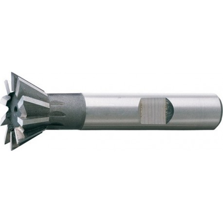 Fraise conique, forme C, 45°, Ø d1 - js16 : 16,0 mm, Long. totale l1 60 mm, Hauteur de coupe b - js 14 4,0 mm, Ø queue d2 - h6 : 12 mm, Dents : 6