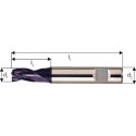 Microfraise extra courte, type N, en carbure monobloc, surface recouverte de TiAIN, Ø d1 - h10 : 2,50 mm, Long. totale l1 36 mm, Long. coupe l2 5 mm