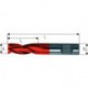 Microfraise extra courte, 3 dents, 45°, en carbure monobloc, Fire, Ø d1 - h10 : 2,00 mm, Long. totale l1 45 mm, Long. coupe l2 4 mm