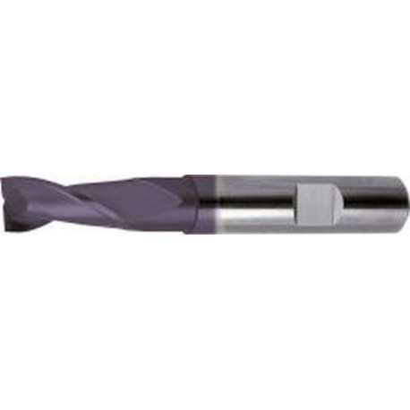 Fraise cylindrique longue, type N, queue HB - UF, en carbure monobloc, DIN 6527, surface recouverte de TiAIN, Ø d1 - h10 : 4,0 mm, Long. totale l1 57 mm