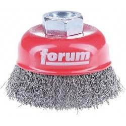 Brosse à boisseau acier M1 4 fil d'acier 100 x03 mm ondulée FORUM