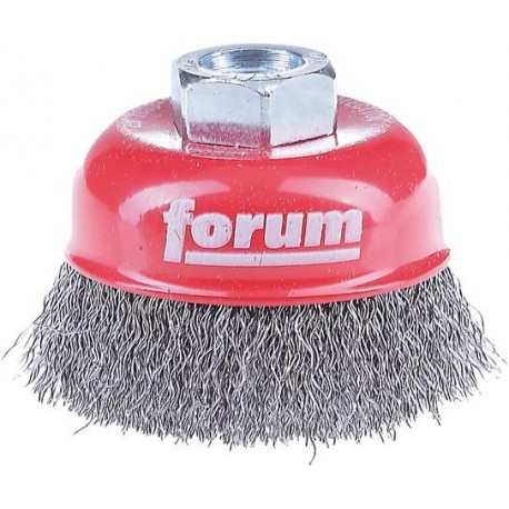 Brosse à boisseau acier M1 4 fil d'acier 100 x03 mm ondulée FORUM