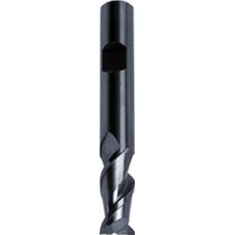 Fraise cylindrique longue, 2 dents, en carbure monobloc pour l'aluminium, Ø d1 - h10 : 8,0 mm, Long. totale l1 63 mm, Long. coupe l2 16 mm