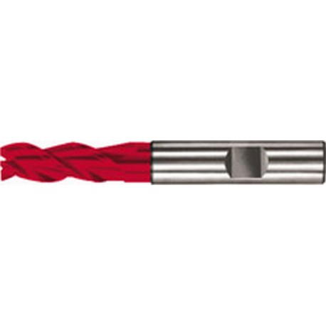 Fraise cylindrique universelle longue, 3 dents, 45°, en carbure monobloc UF, Fire, Ø d1 - h10 : 7,0 mm, Long. totale l1 63 mm, Long. coupe l2 13 mm