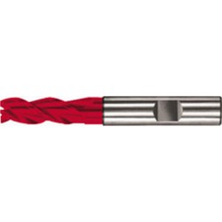 Fraise cylindrique universelle longue, 3 dents, 45°, en carbure monobloc UF, Fire, Ø d1 - h10 : 10,0 mm, Long. totale l1 72 mm, Long. coupe l2 19 mm
