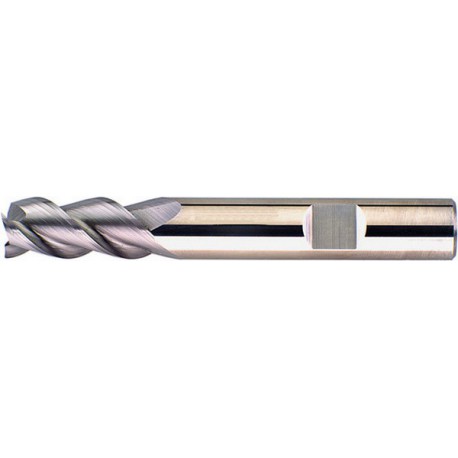 Fraise cylindrique longue, 3 dents, 45°, en carbure monobloc, sans revêtement, Ø d1 - h10 : 6,0 mm, Long. totale l1 57 mm, Long. coupe l2 10 mm