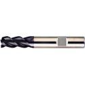 Fraise longue, 3 dents, 45°, en carbure monobloc, recouverte de TiAIN, Ø d1 - h10 : 6,0 mm, Long. totale l1 57 mm, Long. coupe l2 10 mm