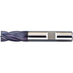 Fraise cylindrique courte, 4 dents, en carbure monobloc, recouverte de TiAIN, Ø d1 - h10 : 2,0 mm, Long. totale l1 50 mm, Long. coupe l2 4 mm