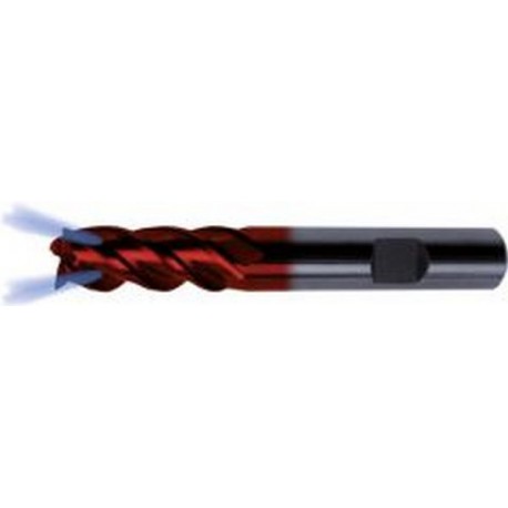 Fraise à queue, longue, type NH, 4 dents, en carbure monobloc, angle d'hélice de 40°/42° et arrosage centrale, Ø d1 - h10 : 6,0 mm, Long. totale l1 57 mm