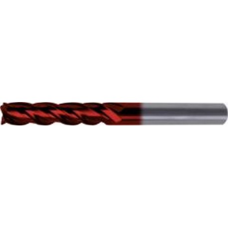 Fraise cylindrique longue, en carbure monobloc avec angle d'hélice de 35°/38°, Ø d1 - h10 : 12 mm, Long. totale l1 150 mm, Long. coupe l2 45 mm