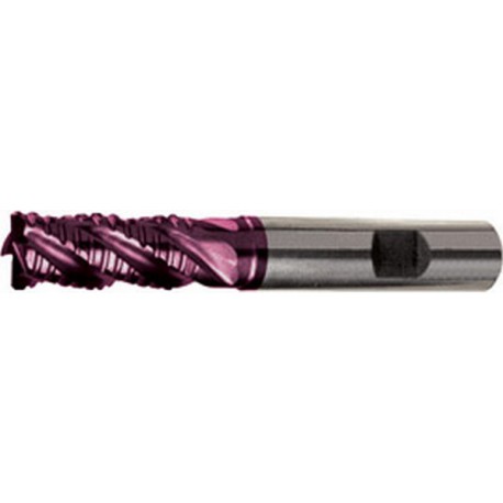 Fraise d'ébauche en carbure monobloc de type NF, longue, TiAlN, Ø d1 - h10 : 25,0 mm, Long. totale l1 121 mm, Long. coupe l2 45 mm, Dégagement : 65 mm