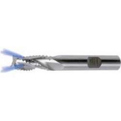 Fraise d'ébauche avec arrosage centrale, longue, en carbure monobloc, pour aluminium, Ø d1 - h10 : 20,0 mm, Long. totale l1 104 mm, Long. coupe l2 32 mm