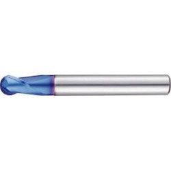 Fraise bout hémisphérique courte, type N, en carbure monobloc, NANO, revêtement TiAIN-S, Ø d1 - h8 : 0,5 mm, Long. totale l1 40 mm