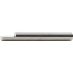 Ébauche de lancette en carbure monobloc, forme A, une face ébauchée, Ø - h6 : 6,0 mm, Long. totale 75 mm, Long. coupe 9 mm