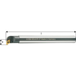 Barre d'alésage ISO 93° A..-SDUCR/L, à arrosage interne, Désignation : A10H SDUCL 07, Ø queue - dg7 10 mm, Dimensions Ø min. 13 mm