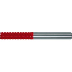 Fraise cylindrique en carbure monobloc pour l'usinage dur, extra longue, de 6 à 8 dents, de 55°, Ø d1 - h10 : 6,0 mm, Long. totale l1 75 mm