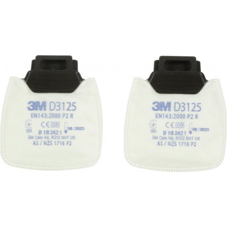 Filtres particules D 3125 P2 R 3M (Par 2)