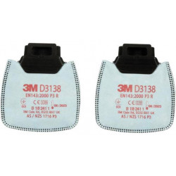 Filtres particules D3138 P3R au charbon actif 3M (Par 2)