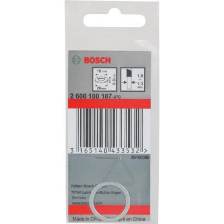 Bague de réduction pour lame de scie circulaire 20 x 16 x 0,8 mm