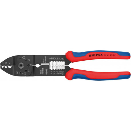Pince à sertir brunie avec gaines bi-matière 215 mm