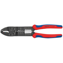 Pince à sertir noire laquée avec gaines bi-matière 240 mm