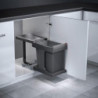 Poubelle sous evier 3635001 Solo 20 Slate-grey 300 mm