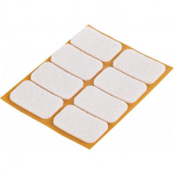 Patin en feutre blanc 22x36mm - 8 Unités