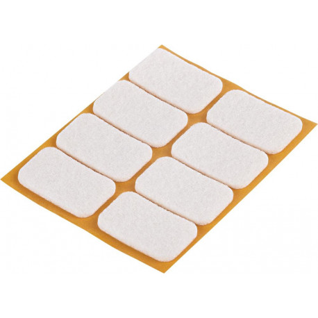 Patin en feutre blanc 22x36mm - 8 Unités