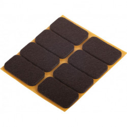 Patin en feutre marron 22x36mm - 8 Unités