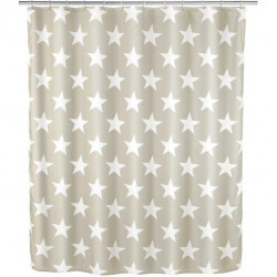 Rideau de douche Stella taupe anti-moisissure 180 x 200 cm polyester, lavable