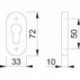 Rosace serrure E55S-SR STCK / 10 / F69 / PZ