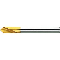 Foret à pointer CN, à queue cylindrique, 90°, en acier à coupe rapide à 5 % de cobalt, DIN 1835-B, surface avec revêtement TiN, Ø h8 : 10 mm