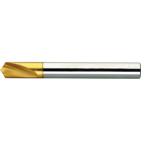 Foret à pointer CN, à queue cylindrique, 120°, en acier à coupe rapide à 5 % de cobalt, DIN 1835-B, surface avec revêtement TiN, Ø h8 : 8 mm