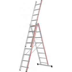 Echelles 3 plans - 3x12 barreaux AH 8,82m