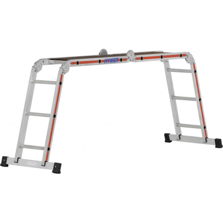 Échelle polyvalente 4x3 barreaux avec plateforme
